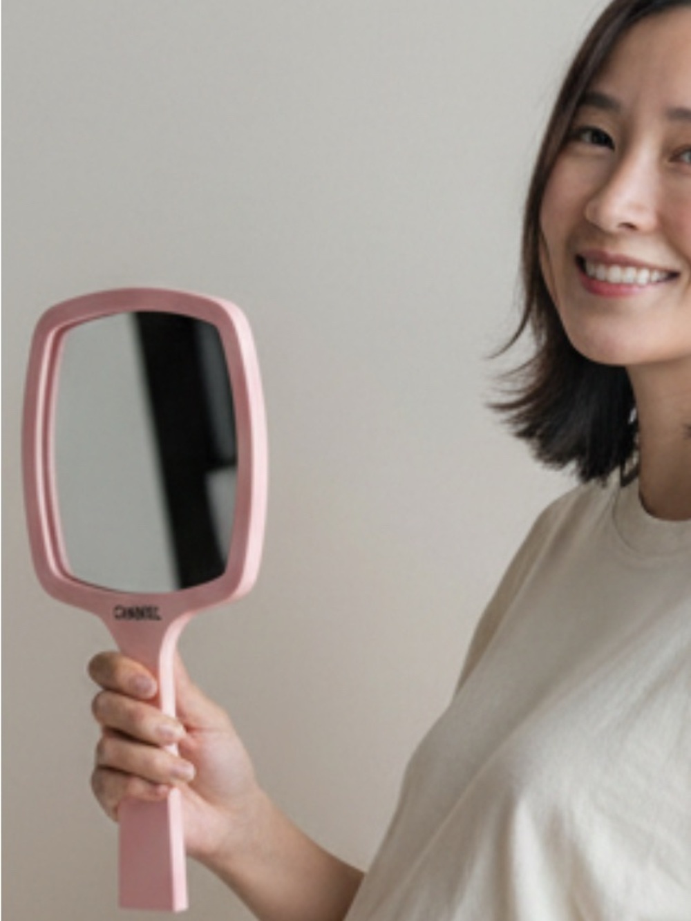 CHANEL Valentines Pink HandHeld Mirror